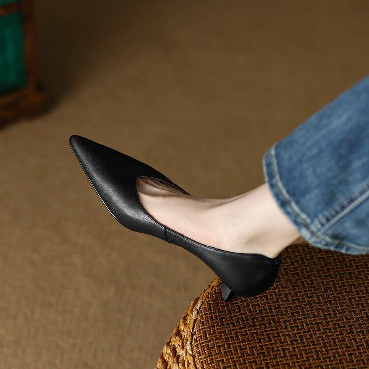 Women's Kitten Heel Pointed Toe Pumps