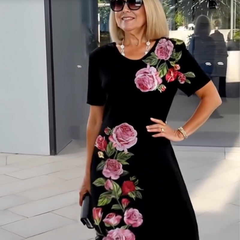 Women's Floral A-Line Casual Day Out Midi Dress