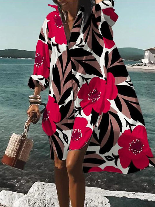 Women's Shirt Midi Dress