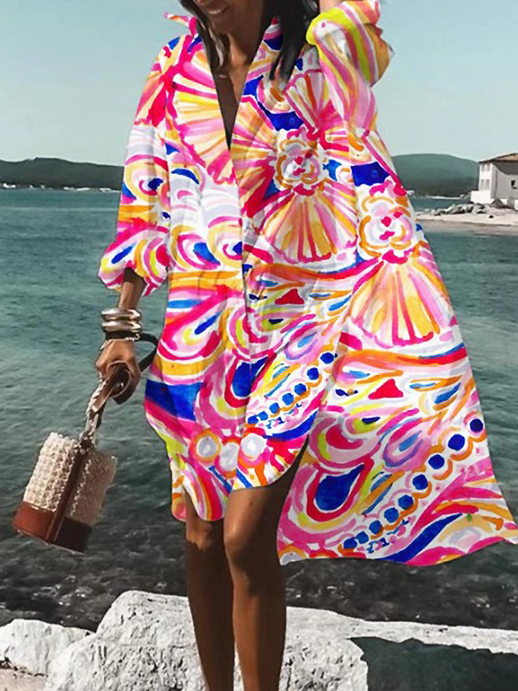 Women's Shirt Midi Dress