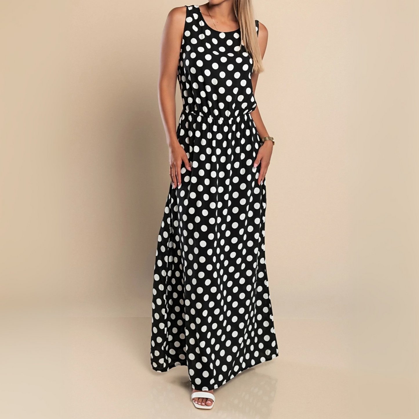 Women's Polka Dot Casual Vacation Maxi Dress
