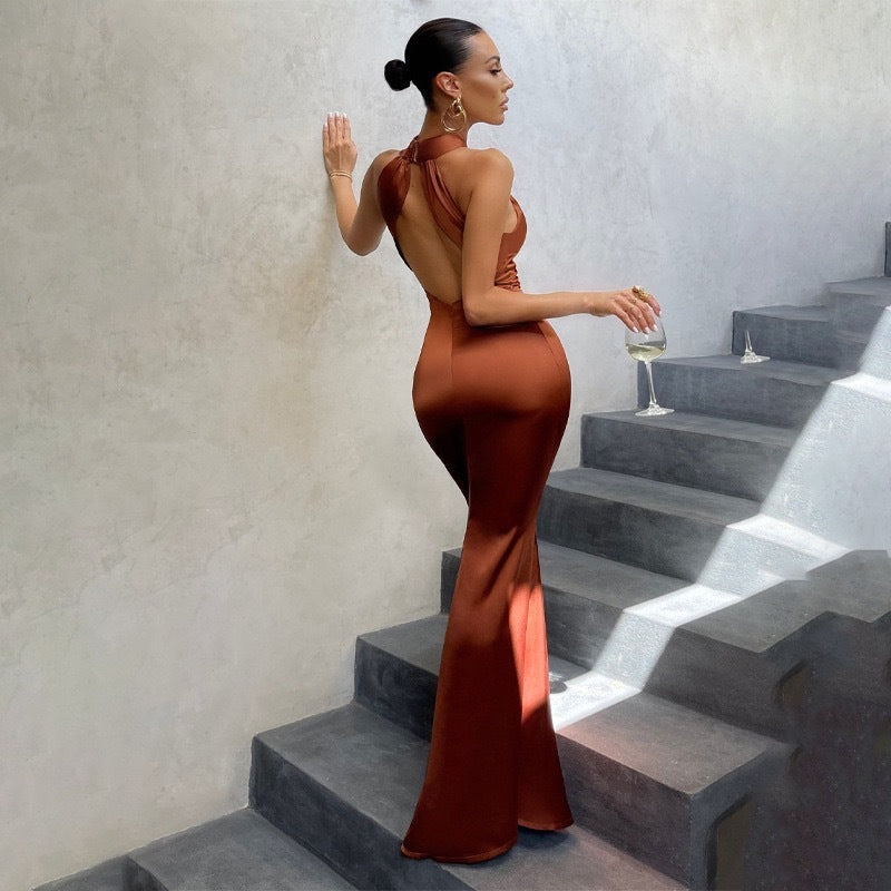 Women's Bodycon Fishtail Evening Maxi Dress