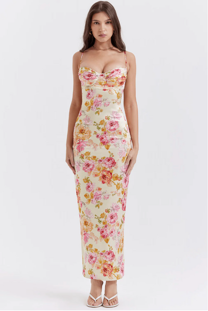 Women's Floral Wedding Guest Midi Dress