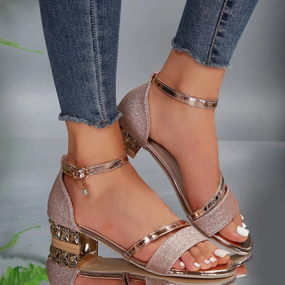 Women's Ankle Strap Block Heel Sandals