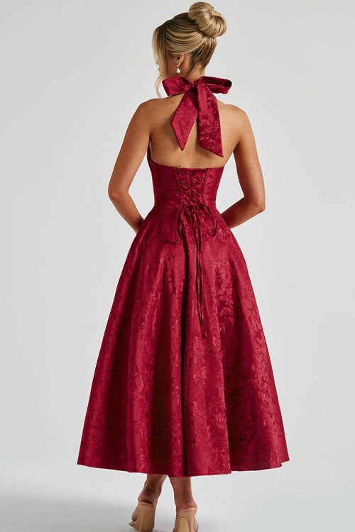 Women's Jacquard Formal Evening Maxi Dress