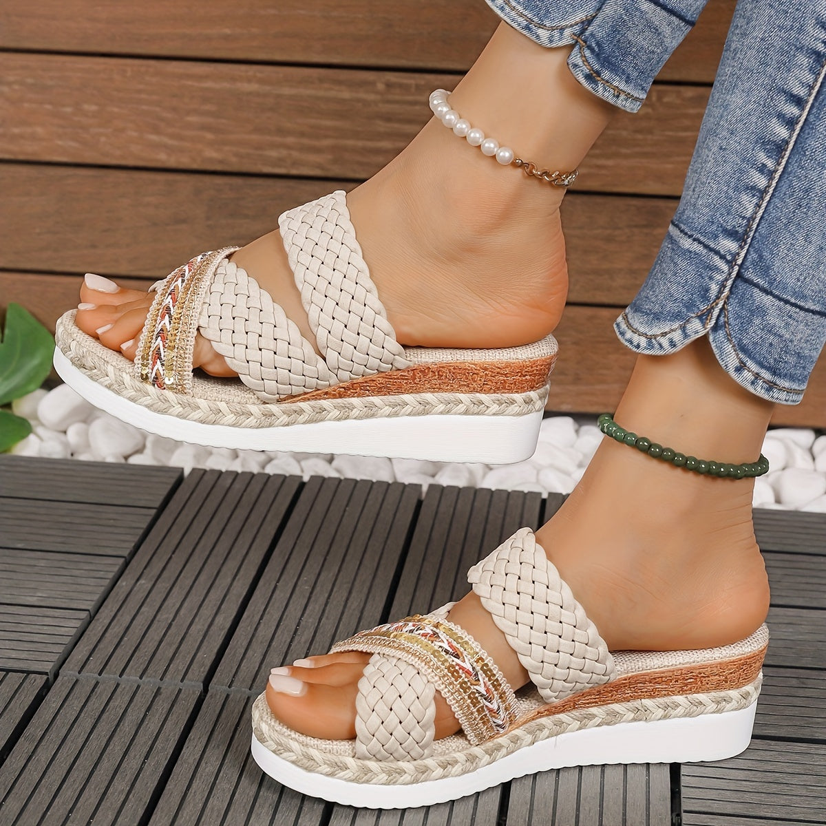 Women's Woven Slip-On Sandals