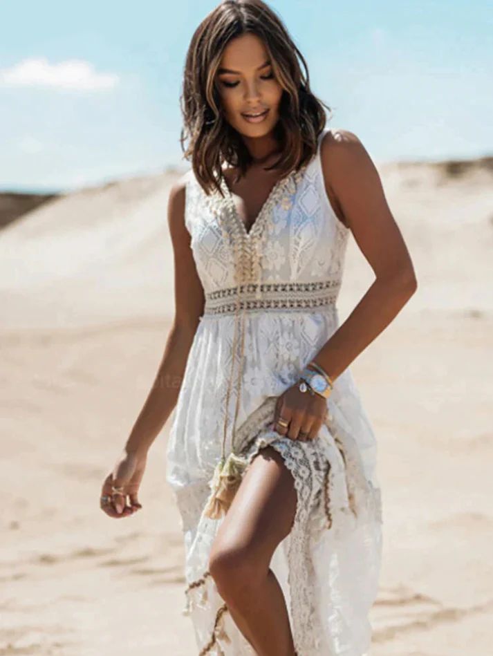 Women's Boho Floral Summer Maxi Dress