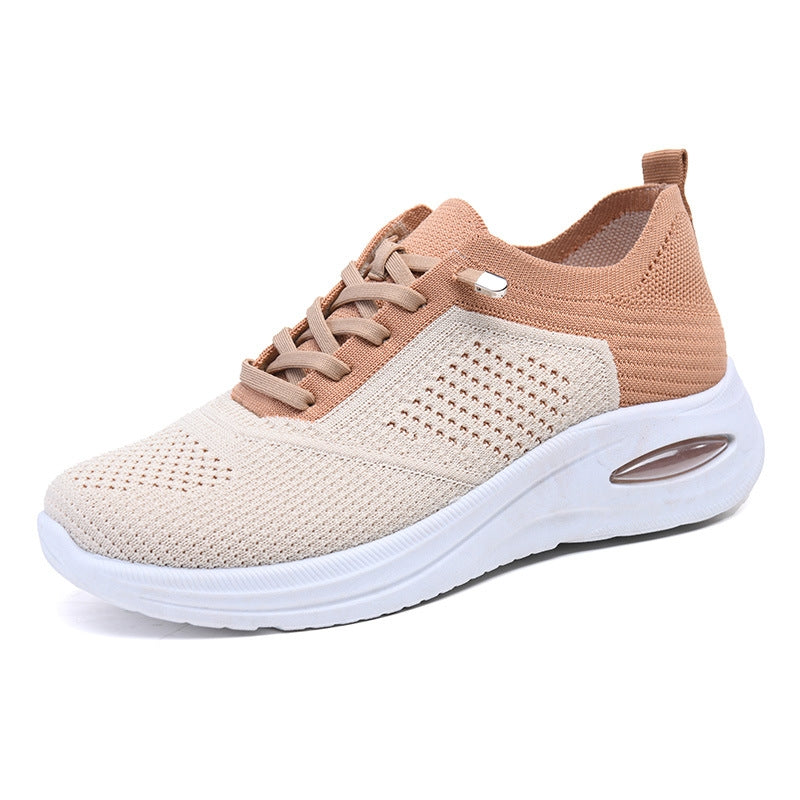 Women's Mesh Lace-Up Air Cushion Walking Sneakers