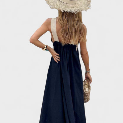 Women's Cross-Neck Evening Maxi Dress