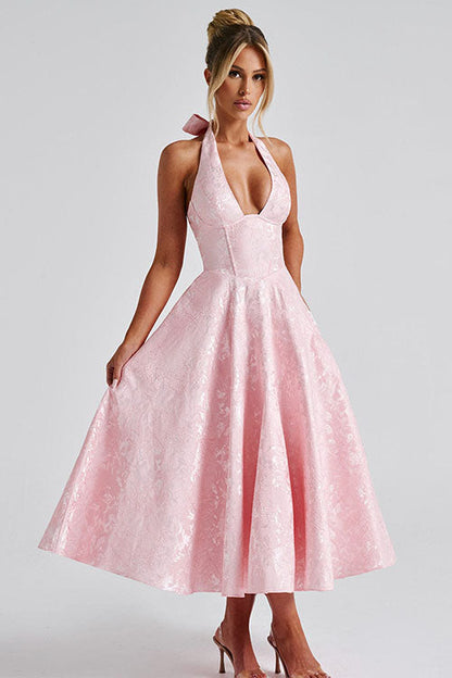 Women's Jacquard Formal Evening Maxi Dress