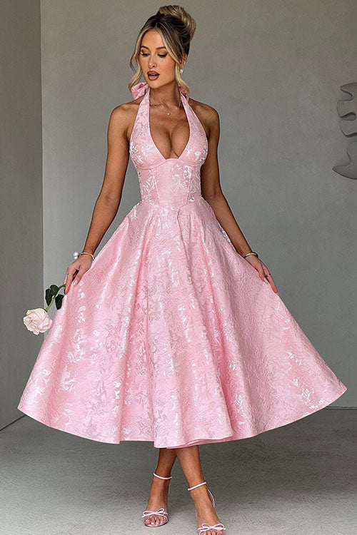Women's Jacquard Formal Evening Maxi Dress