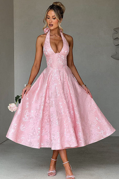 Women's Jacquard Formal Evening Maxi Dress