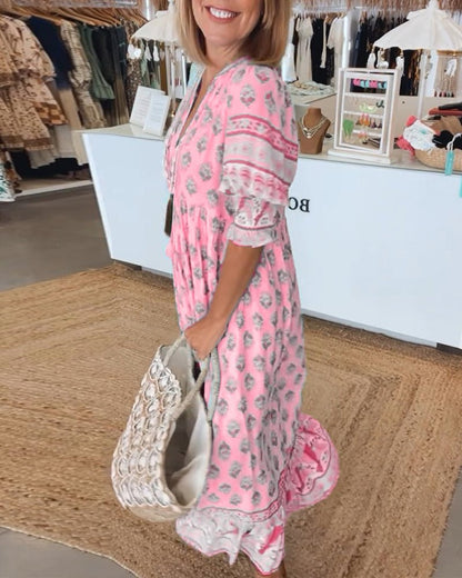 Women's Boho Summer Midi Dress