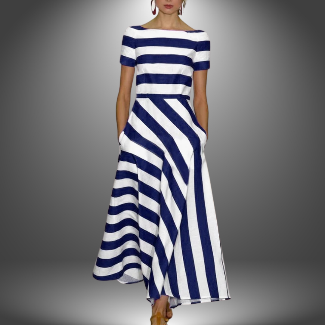 Women's Striped Casual Maxi Dress