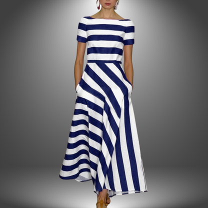 Women's Striped Casual Maxi Dress