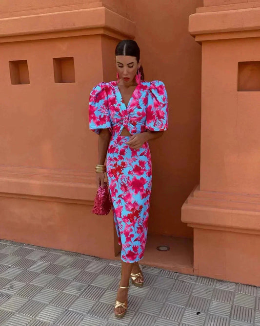 Women's Shape-Enhancing Wedding Guest Midi Dress