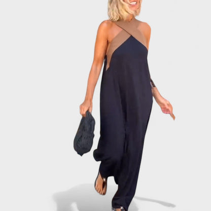 Women's Cross-Neck Evening Maxi Dress