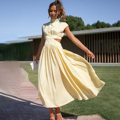 Women's Halter Neck Summer Midi Dress