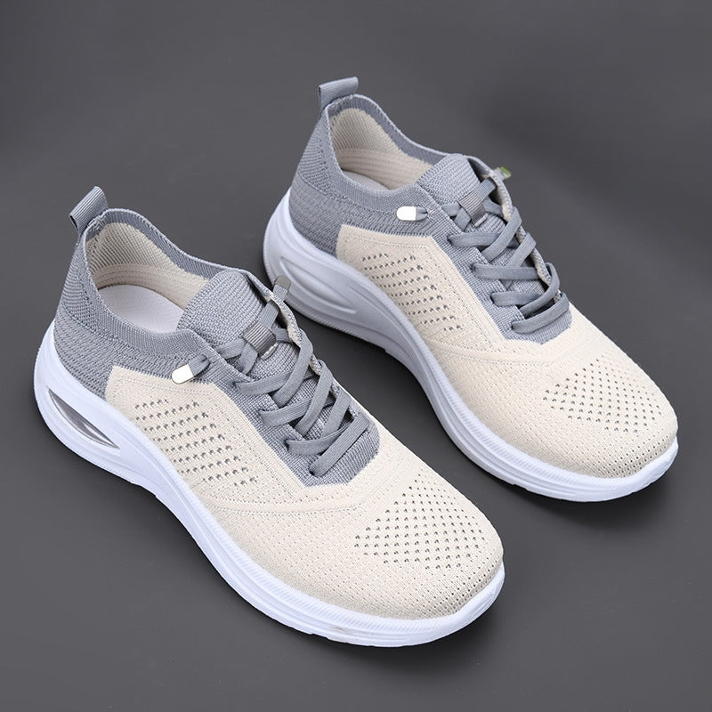 Women's Mesh Lace-Up Air Cushion Walking Sneakers