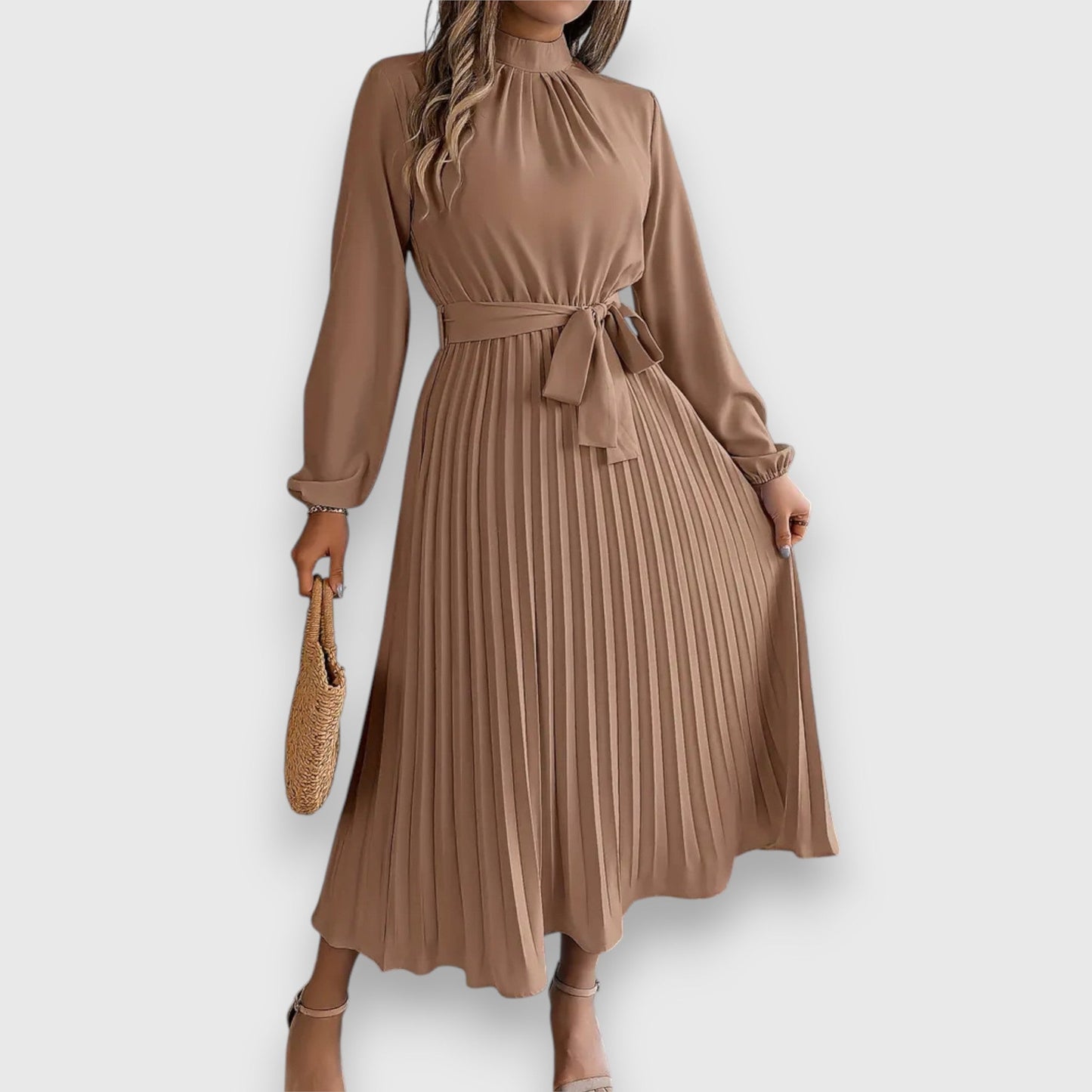 Women's Pleated Wedding Guest Midi Dress