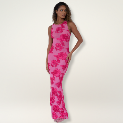 Women's Floral Evening Maxi Dress