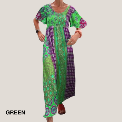 Women's Paisley Print Casual Evening Midi Dress