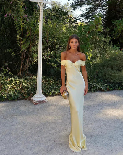 Women's Lace Off-Shoulder Evening Wedding Guest Dress