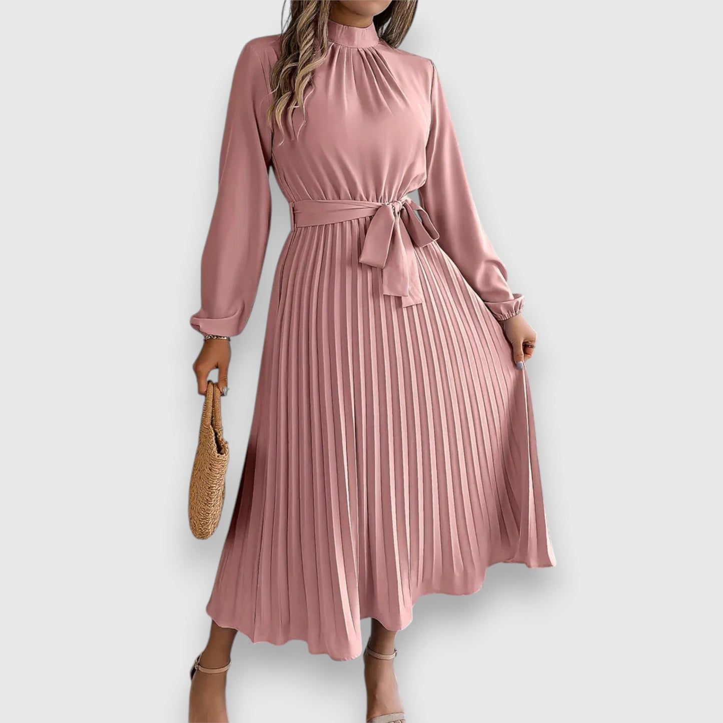 Women's Pleated Wedding Guest Midi Dress