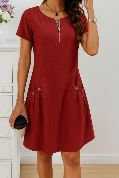 Women's Button Detail Summer Midi Dress