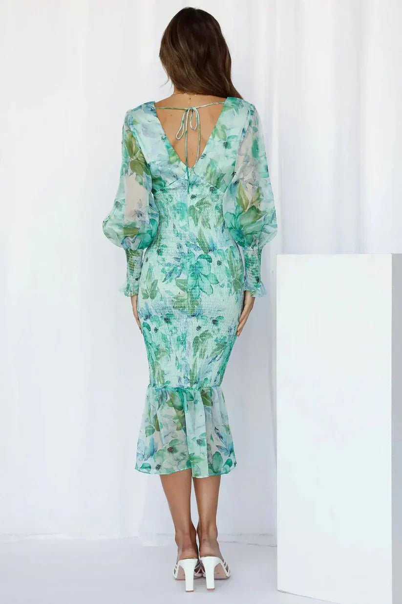 Women's Floral Evening Wedding Guest Maxi Dress