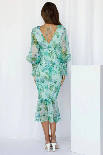Women's Floral Evening Wedding Guest Maxi Dress