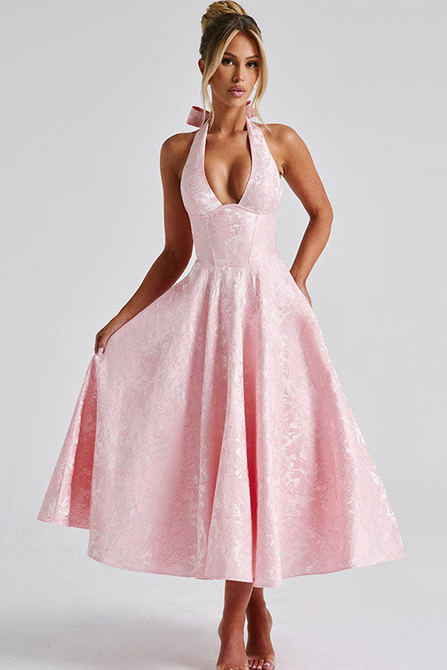 Women's Jacquard Formal Evening Maxi Dress