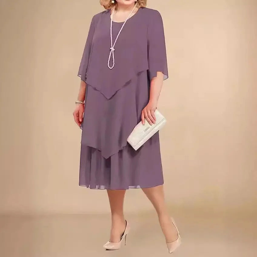Women's Chiffon Wedding Guest Midi Dress
