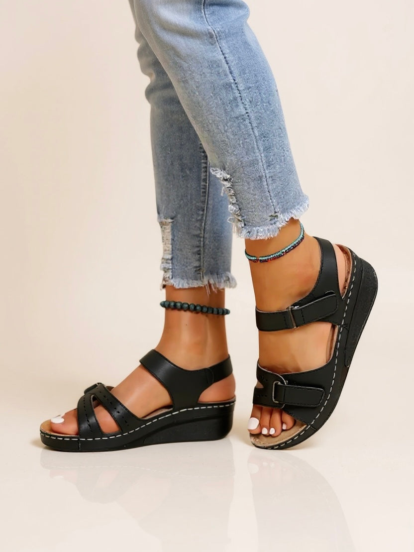 Women's Cushioned Adjustable Wedge Sandals