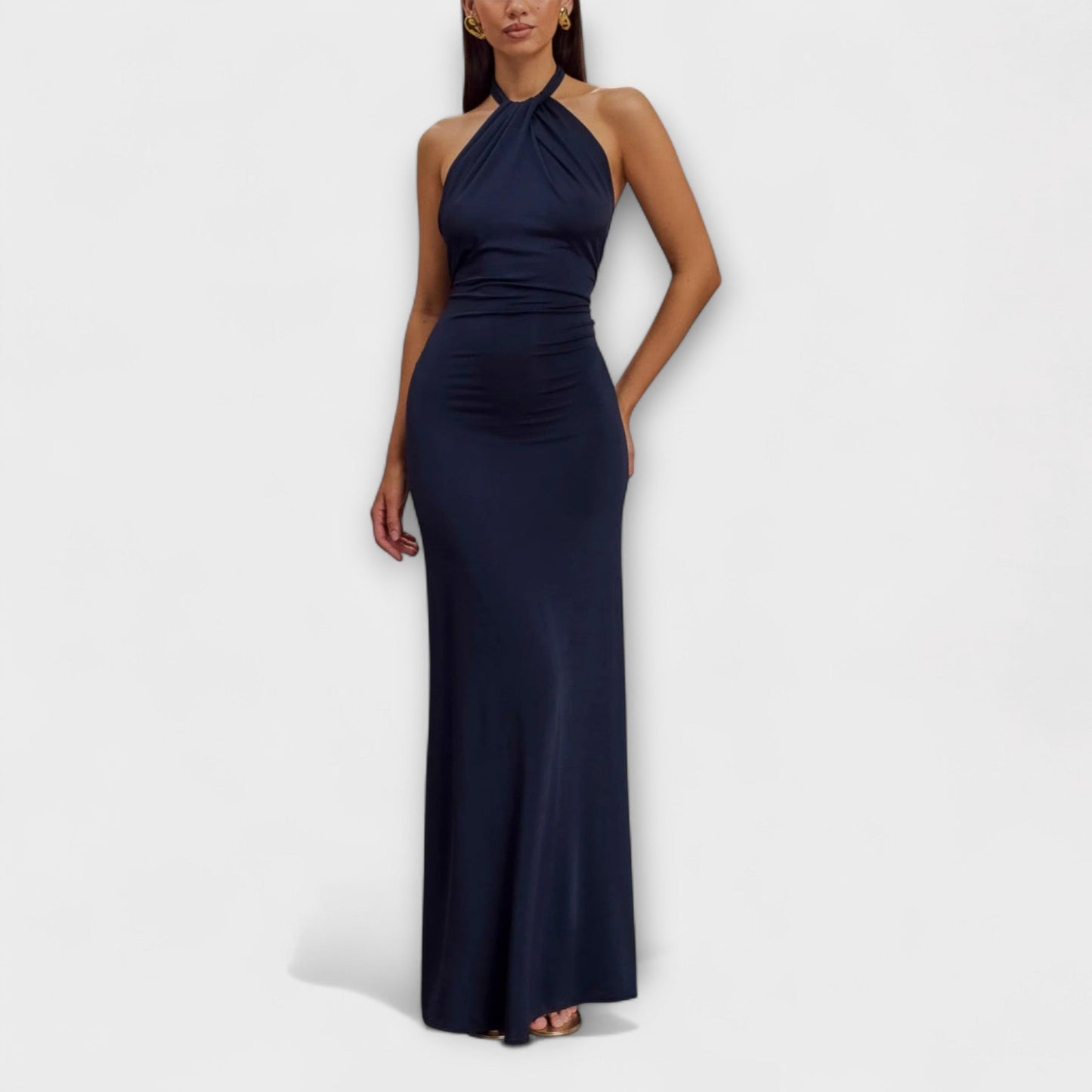 Women's Halterneck Bodycon Open-Back Maxi Dress