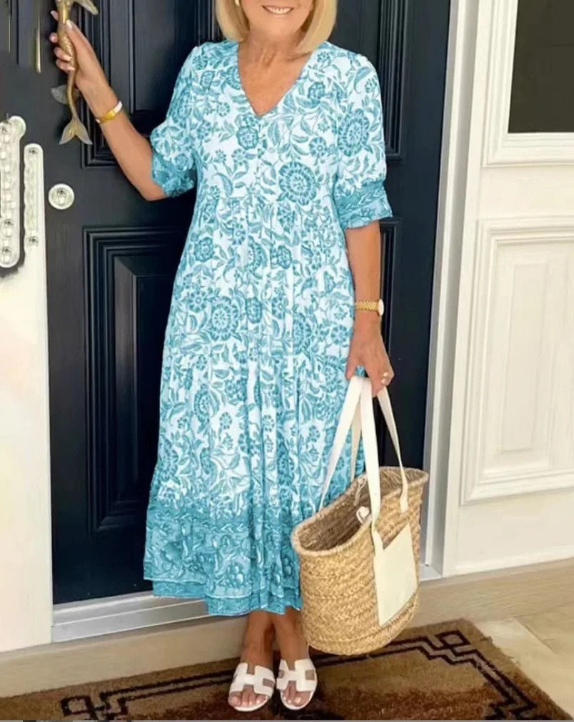 Women's Floral Garden Celebration Midi Dress