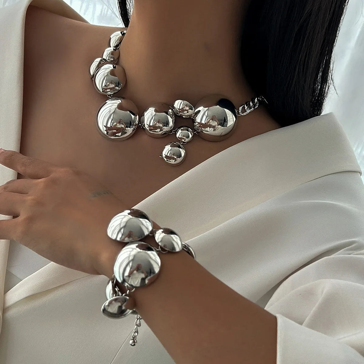 Valora Non-Tarnish Metal Orb Earrings Set