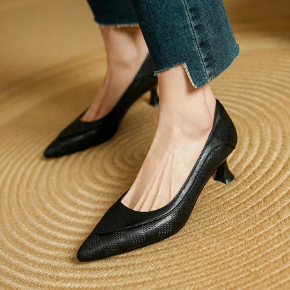 Women's Pointed Toe Kitten Heel Pumps