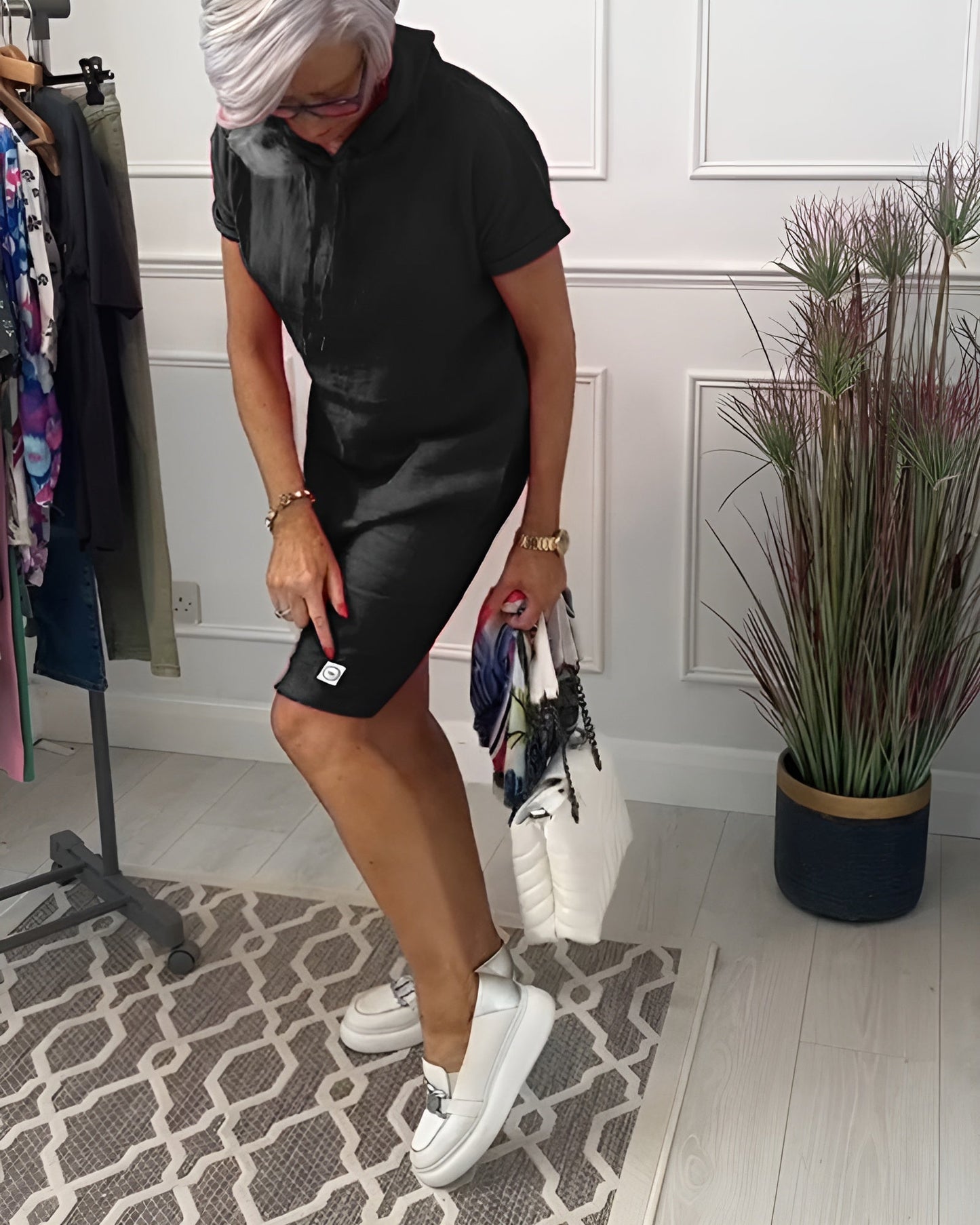 Women's Hooded Casual Everyday Midi Dress