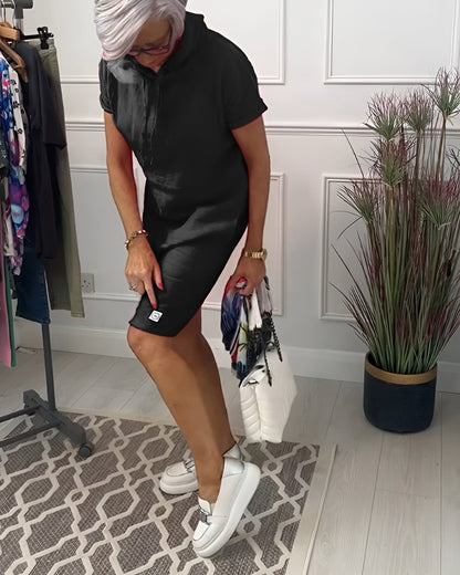 Women's Hooded Casual Everyday Midi Dress