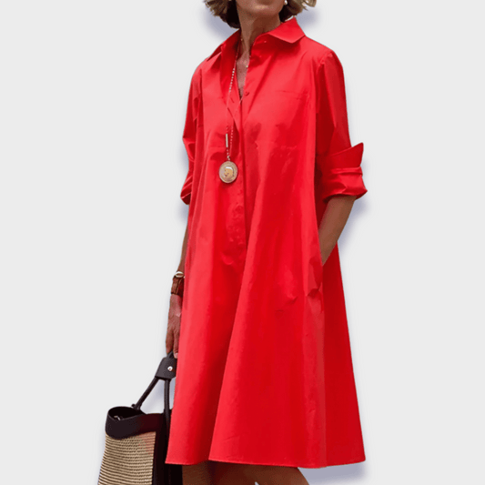 Women's Casual Polo Midi Dress