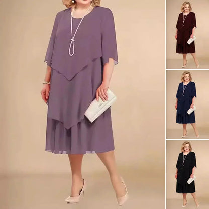 Women's Chiffon Wedding Guest Midi Dress