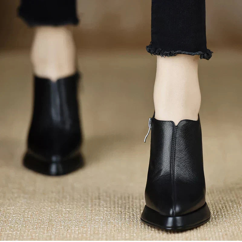Women's High Heel Platform Block Heel Pumps Side Zip