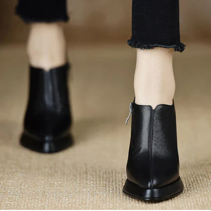 Women's High Heel Platform Block Heel Pumps Side Zip