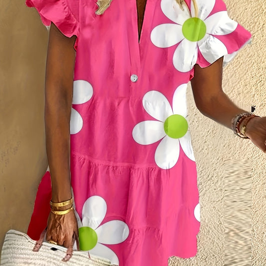 Women's Floral Tummy Control Evening Midi Dress