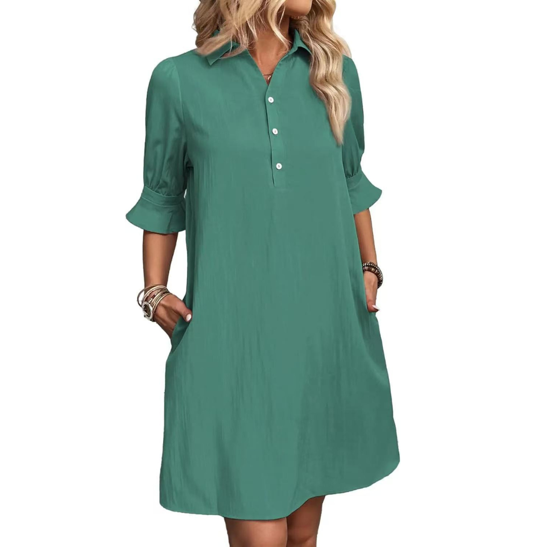 Women's Casual Shirt Midi Dress