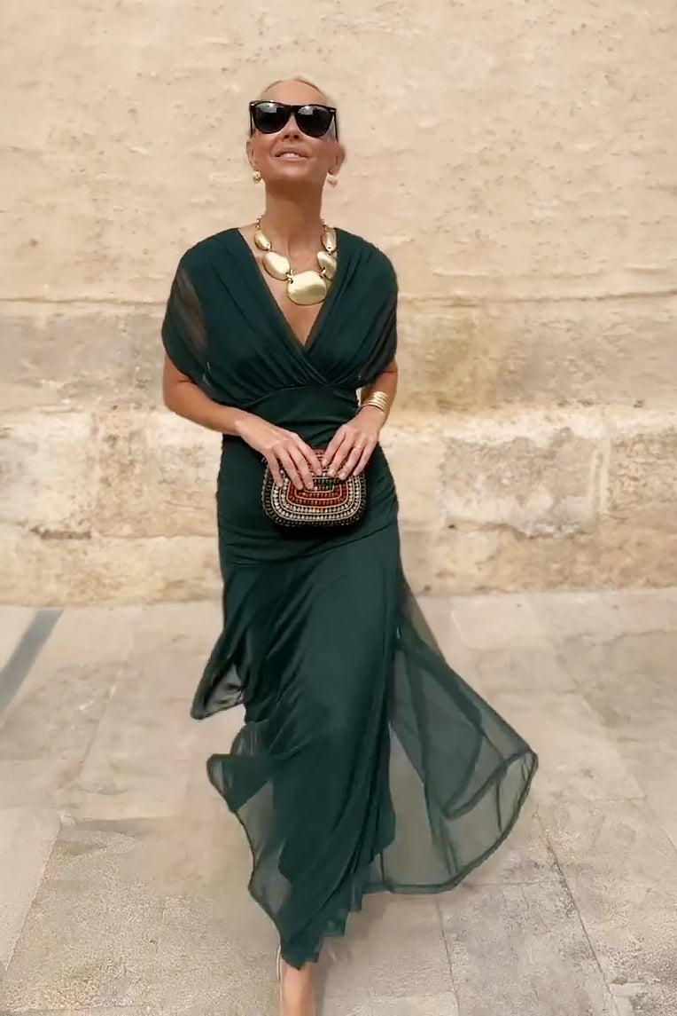 Women's V-Neck Party Maxi Dress