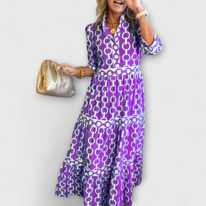 Women's Chain Pattern Day-to-Dinner Midi Dress