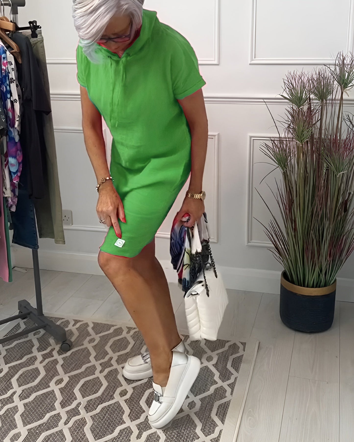 Women's Hooded Casual Everyday Midi Dress