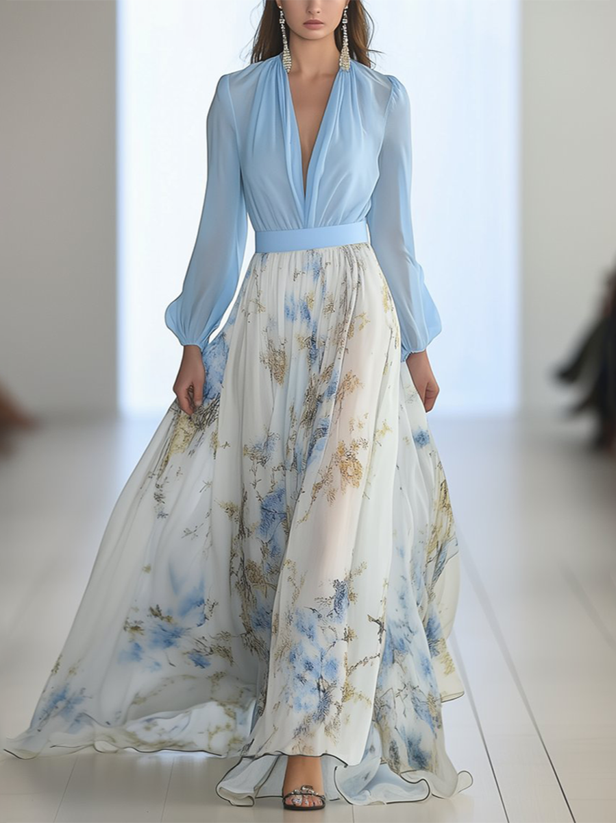 Women's Floral Print Casual Maxi Dress